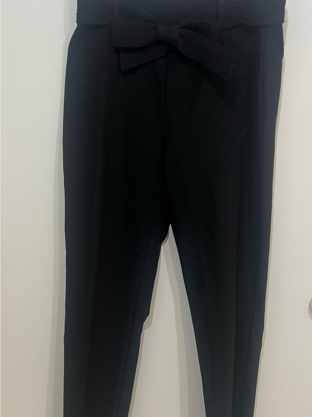 Jules & Leopold Black Paperbag Waist Skinny Pants with Bow